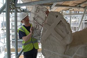 Checking the armature for shape against the wing template - images by Harris Digital Productions